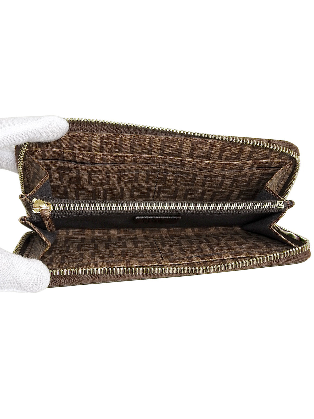 ズッカパターンロングウォレット ブラウン