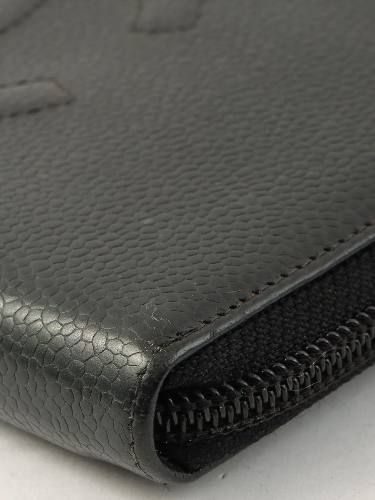 2004年頃製 キャビアスキンCCマークステッチロングウォレット ブラック