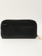 2004 Caviar Skin CC Mark Stitch Long Wallet in Black