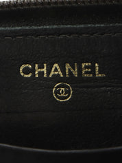 2004年頃製 キャビアスキンCCマークステッチロングウォレット ブラック