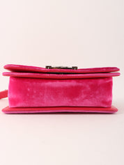 2015年頃製 ベロアボーイシャネルチェーンショルダーバッグ ピンク