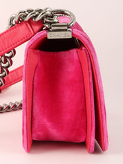 2015年頃製 ベロアボーイシャネルチェーンショルダーバッグ ピンク