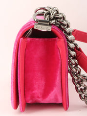 2015年頃製 ベロアボーイシャネルチェーンショルダーバッグ ピンク