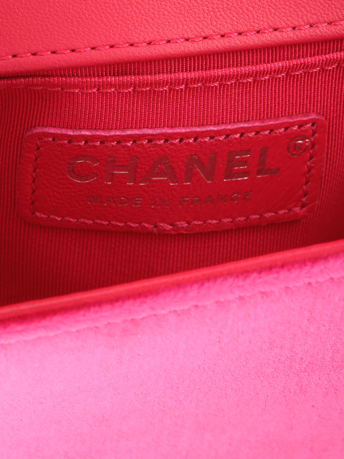 2015年頃製 ベロアボーイシャネルチェーンショルダーバッグ ピンク