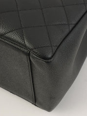 2013 Caviar Skin CC Mark Stitch Chain Tote Bag Black