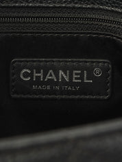 2013 Caviar Skin CC Mark Stitch Chain Tote Bag Black