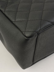 2013 Caviar Skin CC Mark Stitch Chain Tote Bag Black