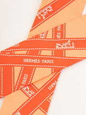 Bolduc Ribbon Pattern Twilly Orange