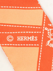 Bolduc Ribbon Pattern Twilly Orange