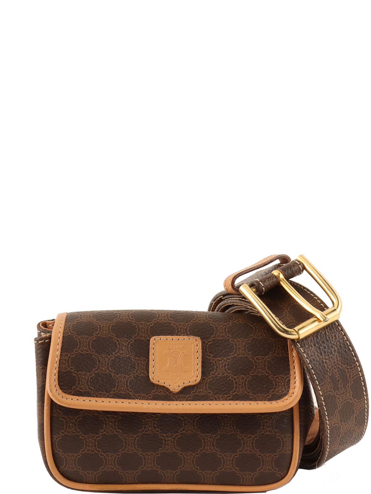凯旋门印花迷你腰包 棕色