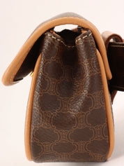 マカダムパターンミニウエストポーチ ブラウン