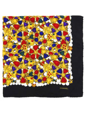グリポワジュエリーパターンスカーフ ブラック/マルチ