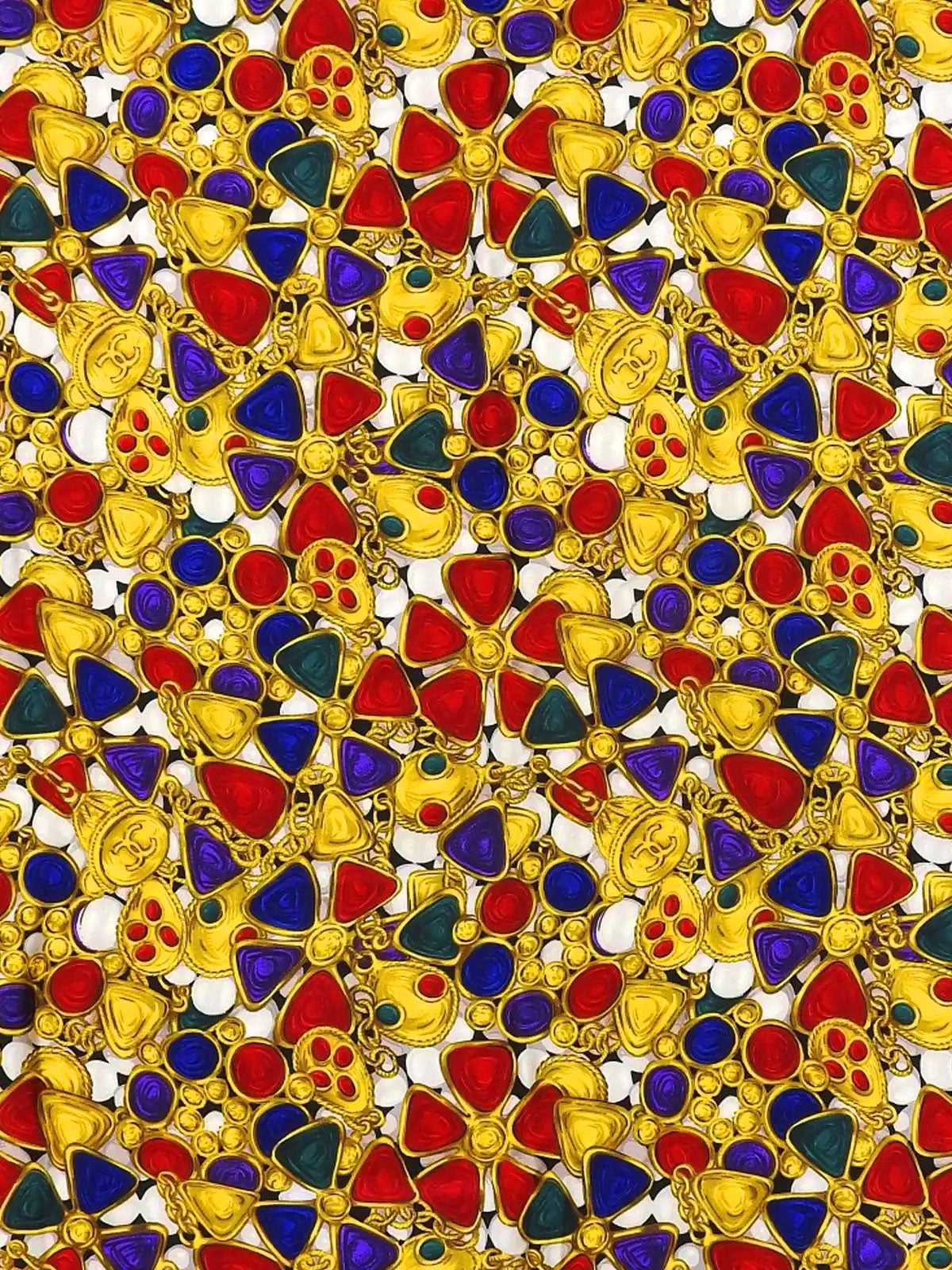 グリポワジュエリーパターンスカーフ ブラック/マルチ