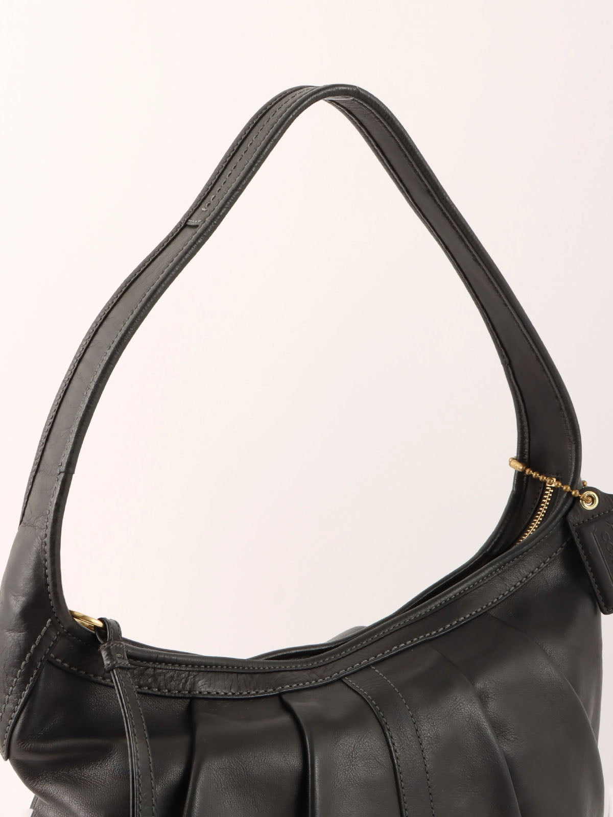 Logo Charm One Shoulder Bag Black