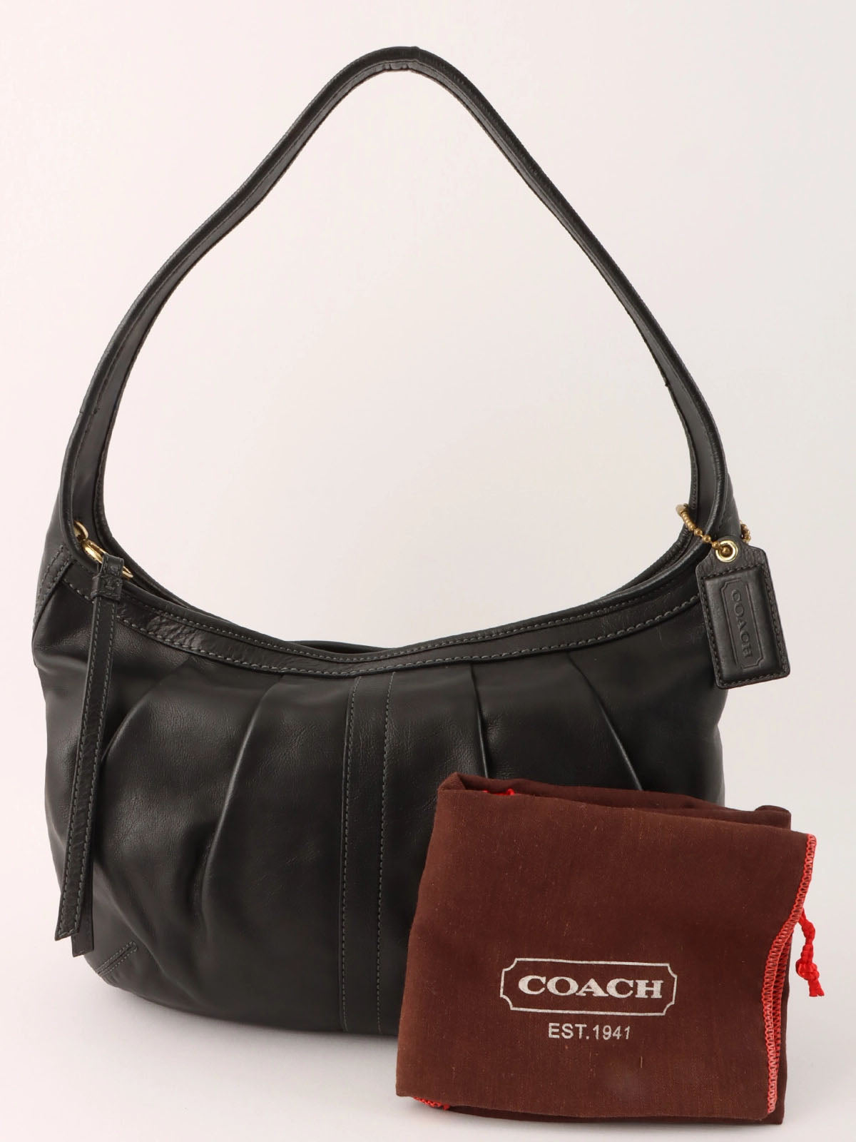 Logo Charm One Shoulder Bag Black