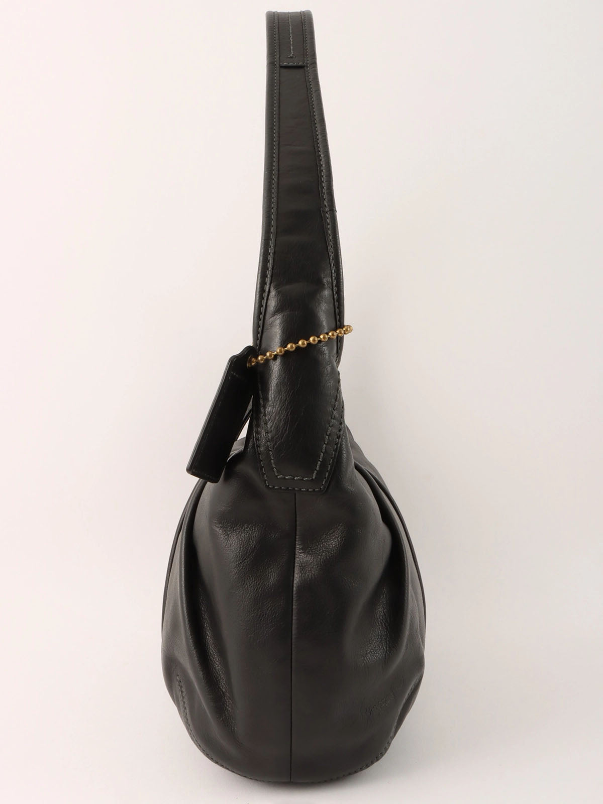 Logo Charm One Shoulder Bag Black