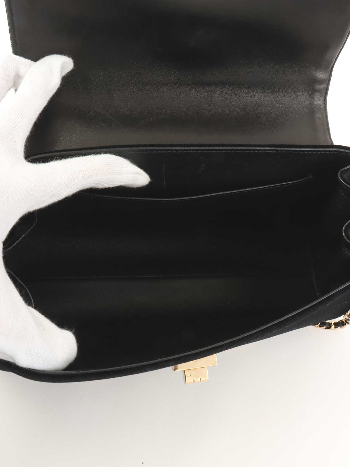 2001 velvet 2.55 chain shoulder bag in black