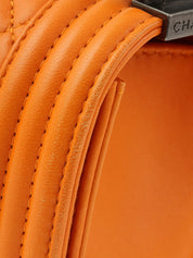 2014 Boy Chanel Chain Shoulder Bag, Orange