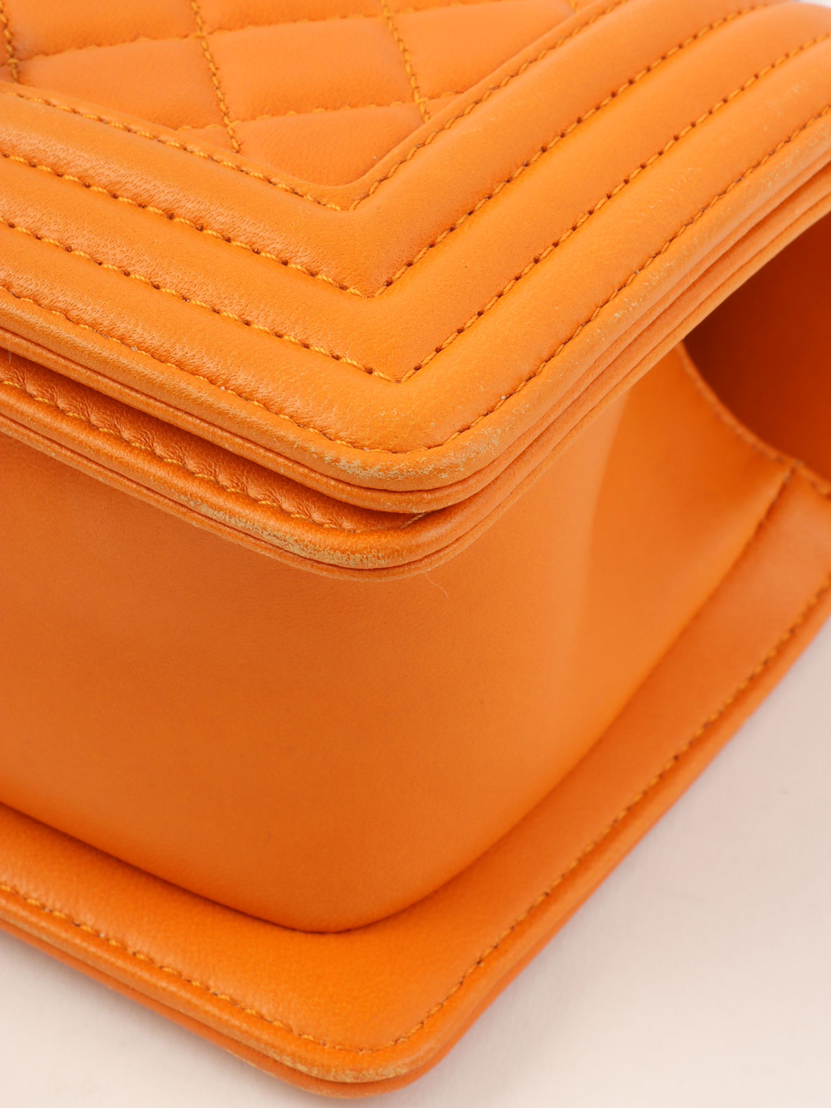 2014 Boy Chanel Chain Shoulder Bag, Orange