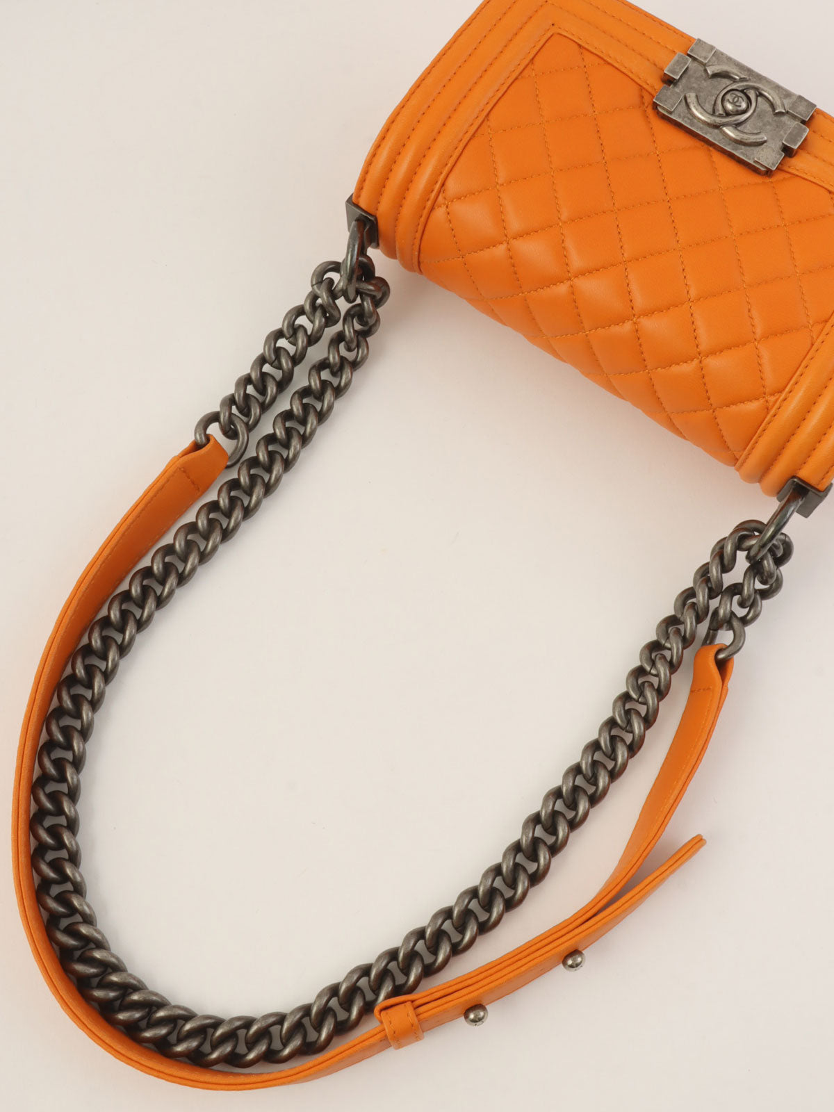 2014 Boy Chanel Chain Shoulder Bag, Orange