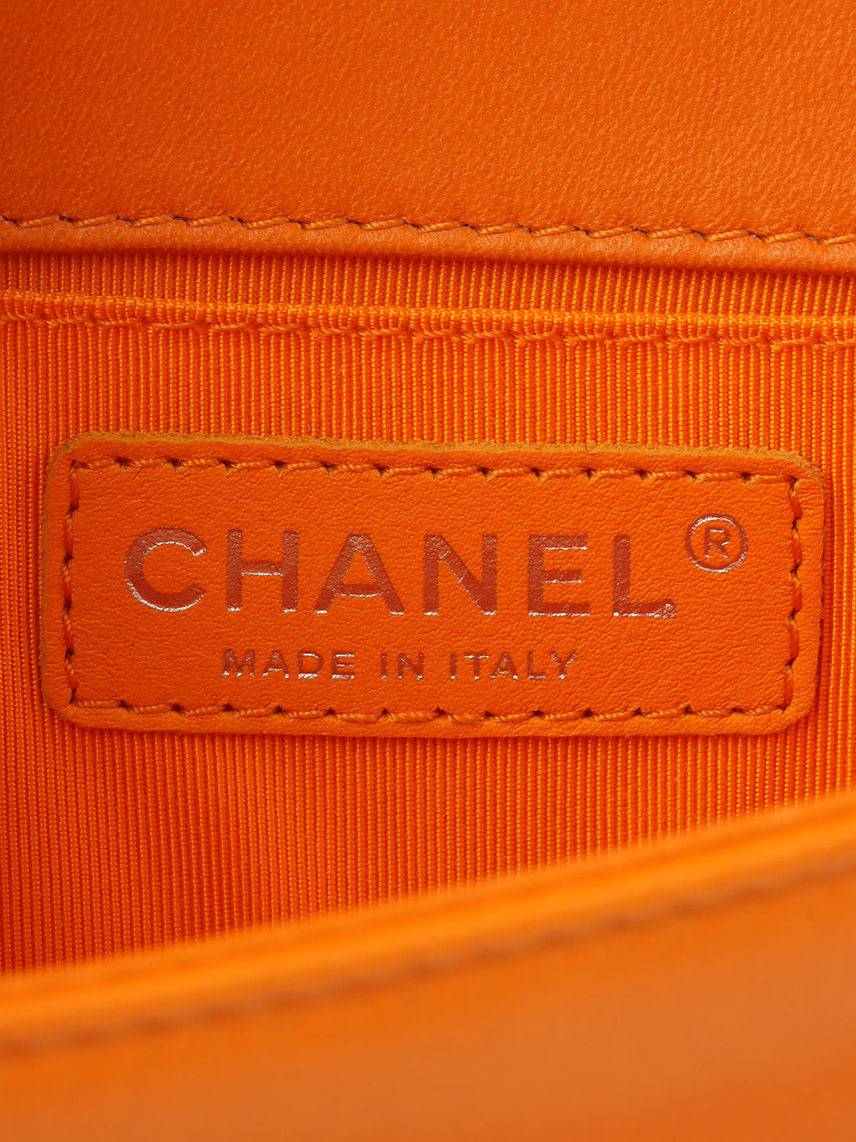 2014 Boy Chanel Chain Shoulder Bag, Orange