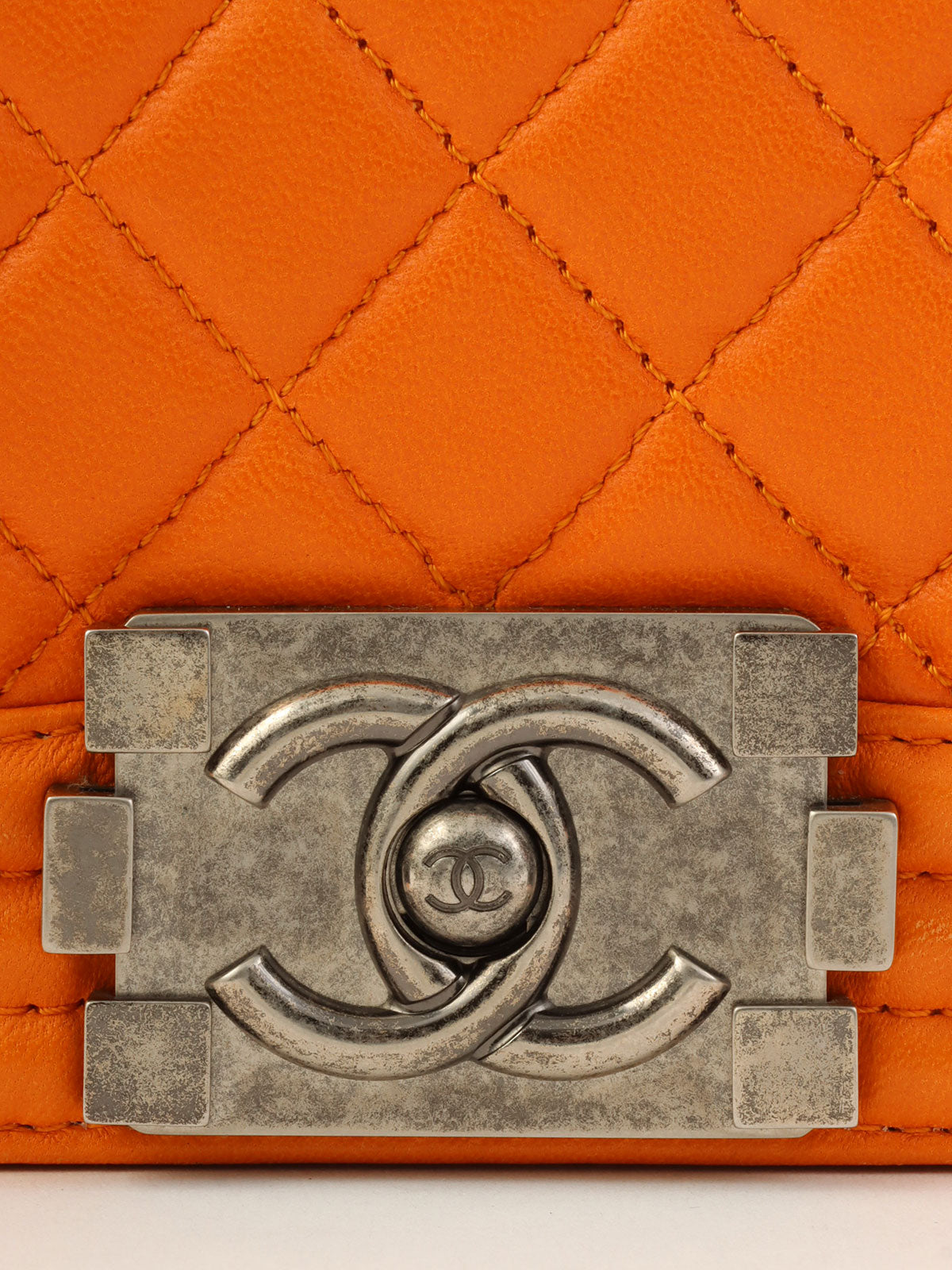 2014 Boy Chanel Chain Shoulder Bag, Orange