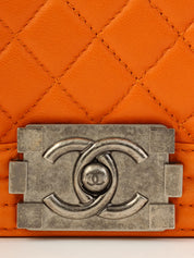 2014 Boy Chanel Chain Shoulder Bag, Orange