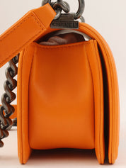 2014 Boy Chanel Chain Shoulder Bag, Orange