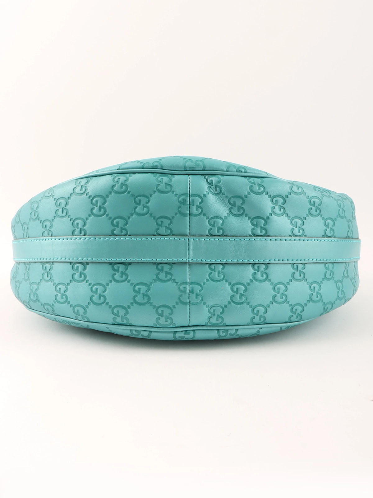 GG Pattern Logo Plate One Shoulder Bag Turquoise Blue