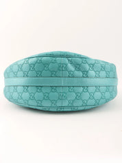 GG Pattern Logo Plate One Shoulder Bag Turquoise Blue