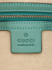GG Pattern Logo Plate One Shoulder Bag Turquoise Blue