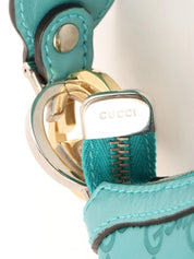 GG Pattern Logo Plate One Shoulder Bag Turquoise Blue