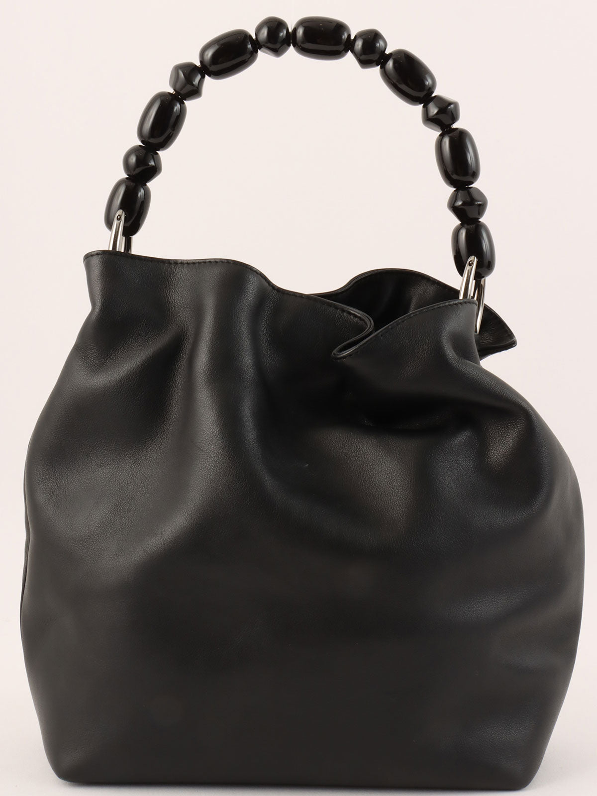 Maris Pearl Logo Plate Top Handle Bag Black