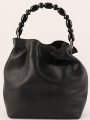 Maris Pearl Logo Plate Top Handle Bag Black