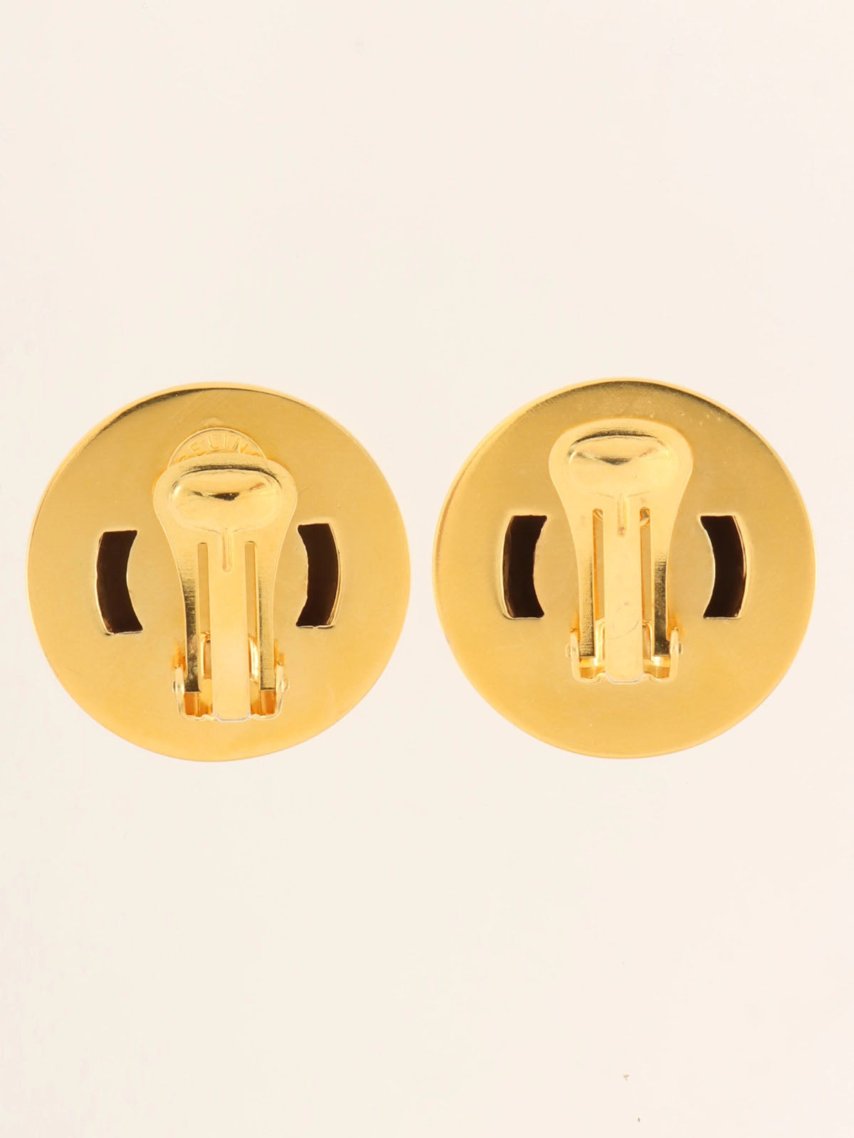 Round Star Motif Logo Earrings Gold