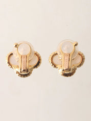 18K Vintage Alhambra Earrings in Gold and White