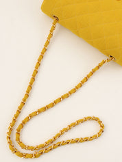 1992 Cotton Diana Flap Chain Bag, 25cm, Yellow
