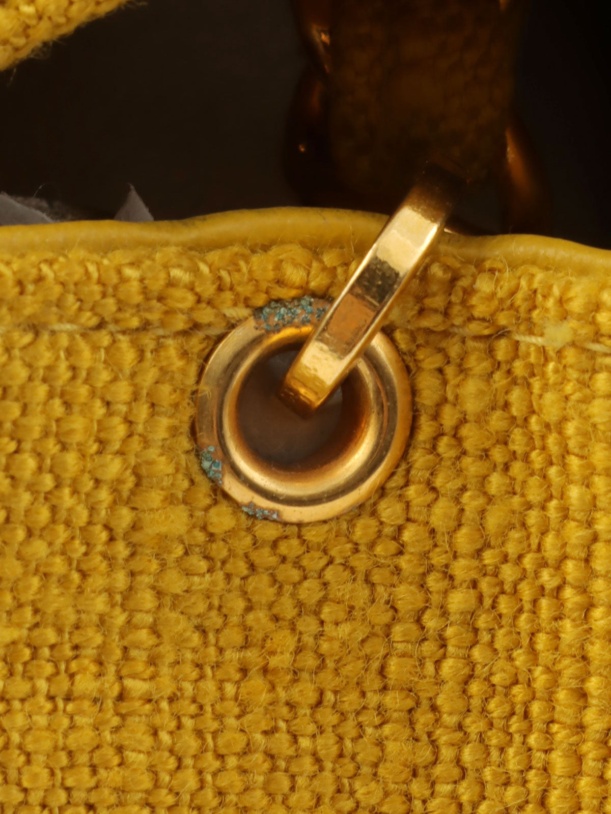 1992 Cotton Diana Flap Chain Bag, 25cm, Yellow