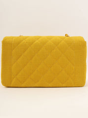 1992年頃製 コットンダイアナフラップチェーンバッグ25cm イエロー