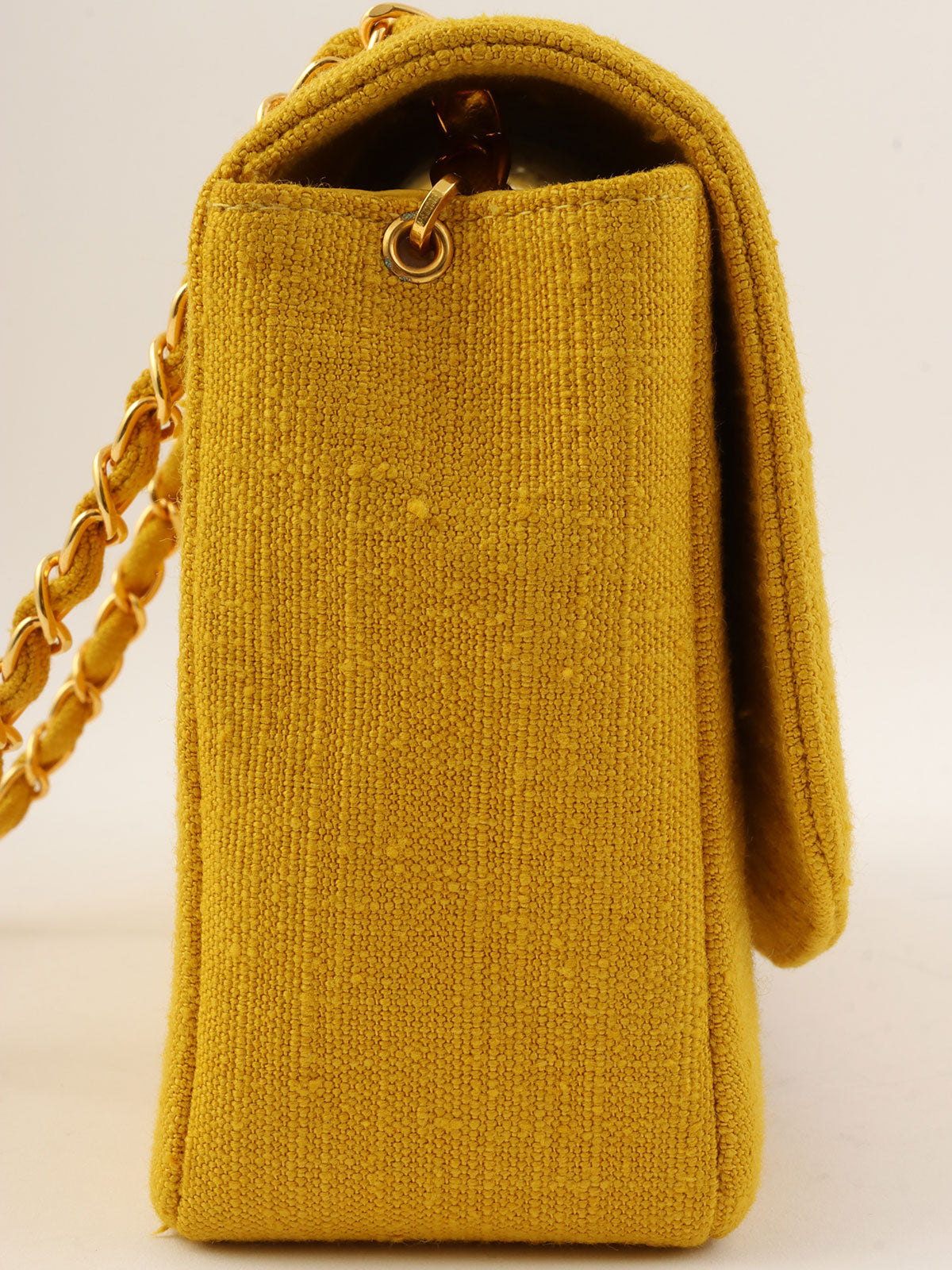 1992年頃製 コットンダイアナフラップチェーンバッグ25cm イエロー