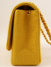 1992 Cotton Diana Flap Chain Bag, 25cm, Yellow