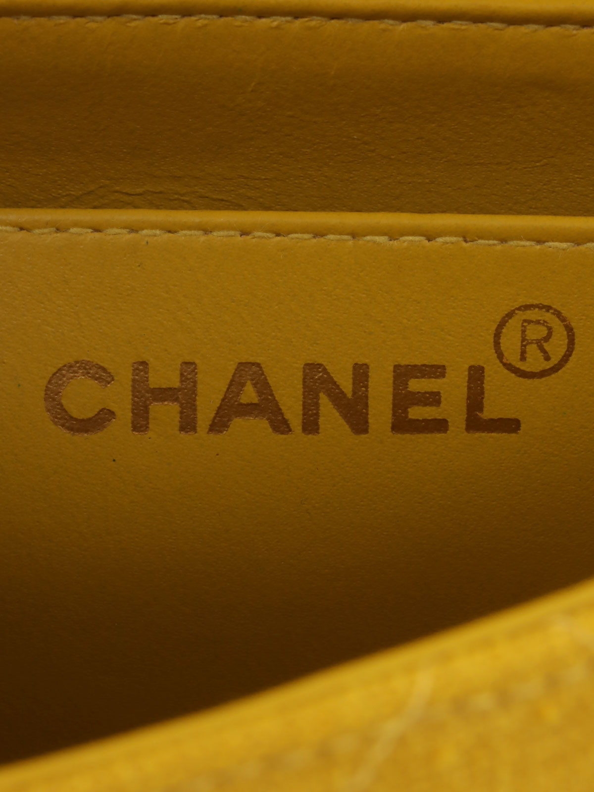 1992年頃製 コットンダイアナフラップチェーンバッグ25cm イエロー