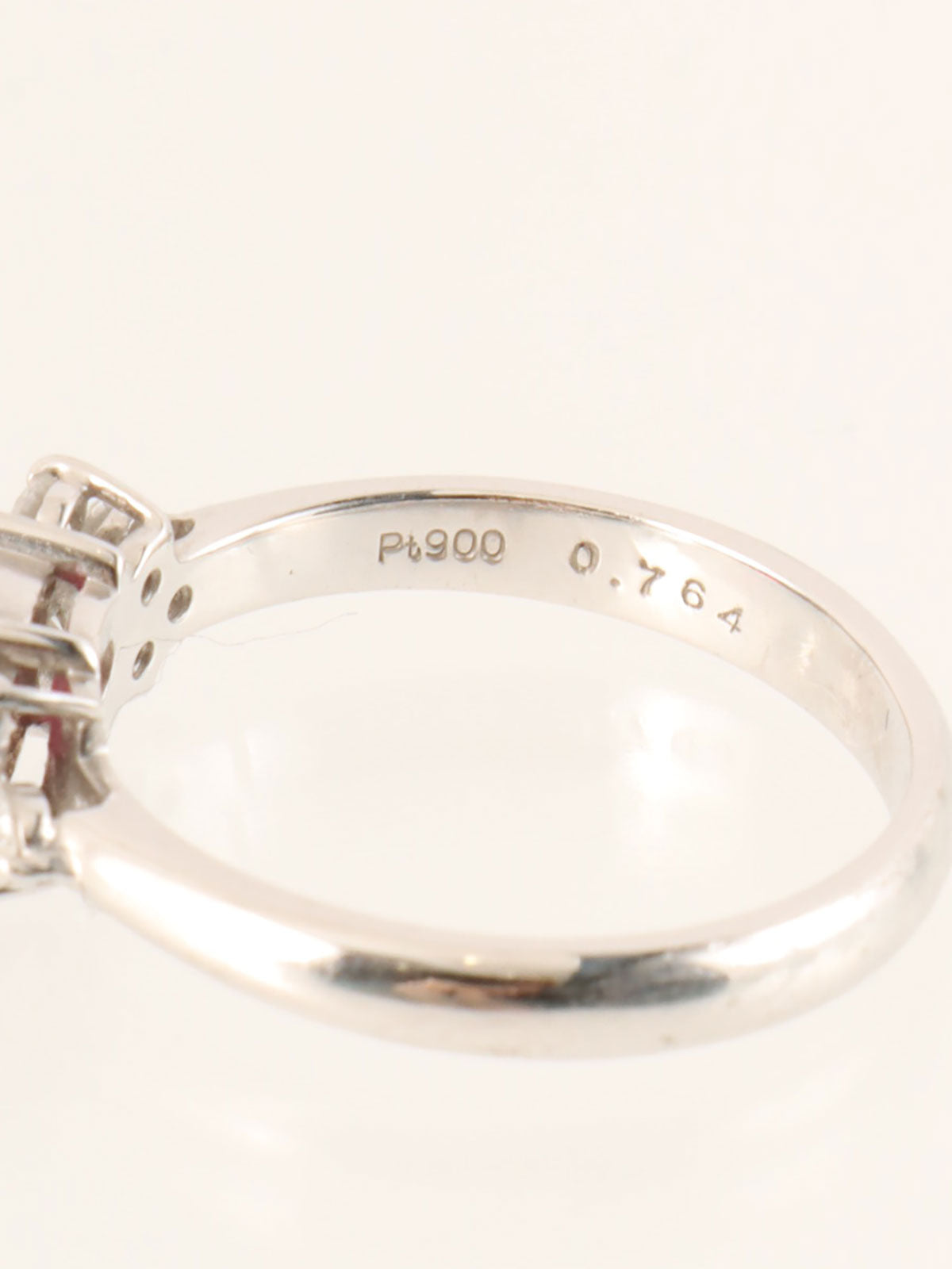 Platinum Ruby Diamond Ring in Silver/Pink