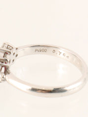 Platinum Ruby Diamond Ring in Silver/Pink