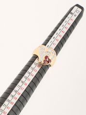 Platinum Ruby Diamond Ring in Silver/Pink