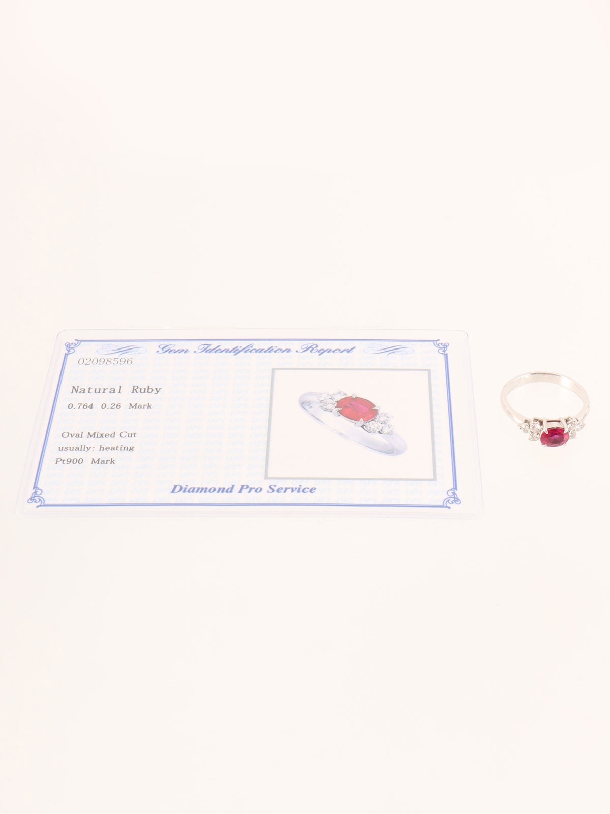 Platinum Ruby Diamond Ring in Silver/Pink