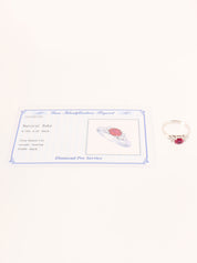 Platinum Ruby Diamond Ring in Silver/Pink