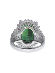 プラチナトルマリンダイヤモンドリング シルバー/グリーン