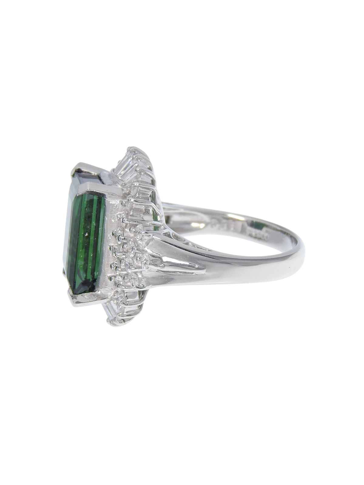 プラチナトルマリンダイヤモンドリング シルバー/グリーン