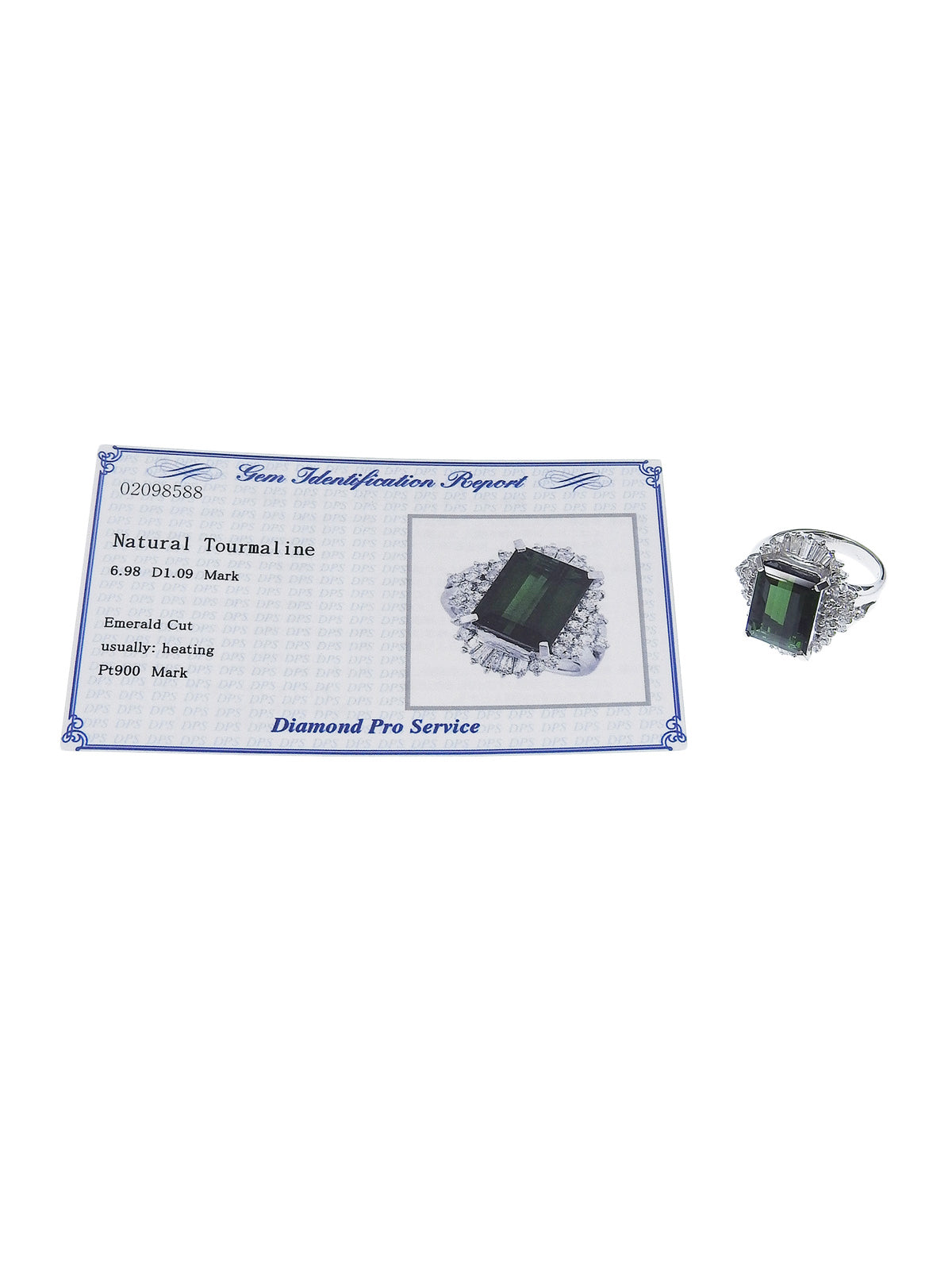 プラチナトルマリンダイヤモンドリング シルバー/グリーン